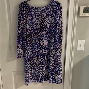 Lilly Pulitzer Vibrant Blue and Pink Long Sleeve Swing Dress